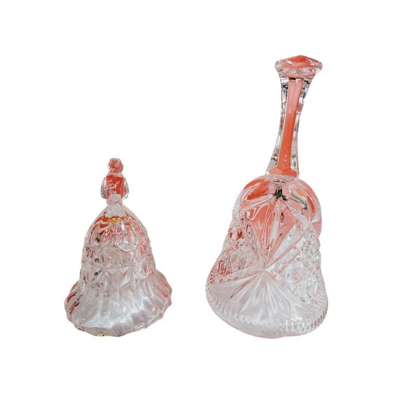 Hofbauer Byrdes Bells Collection 5.5" and 3.75" Clear Lead Crystal with Clappers - Picture 4 of 11
